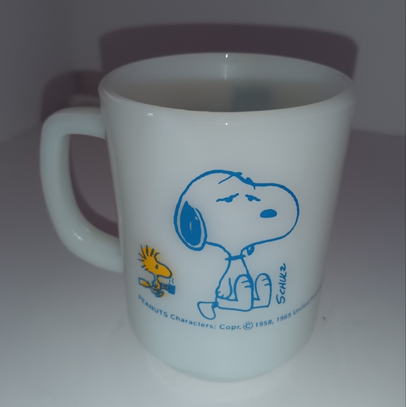 1958 Anchor Hocking VTG PEANUTS SNOOPY Milk Glass  Drinking Mug Cup -Super Rare! - Picture 14 of 15
